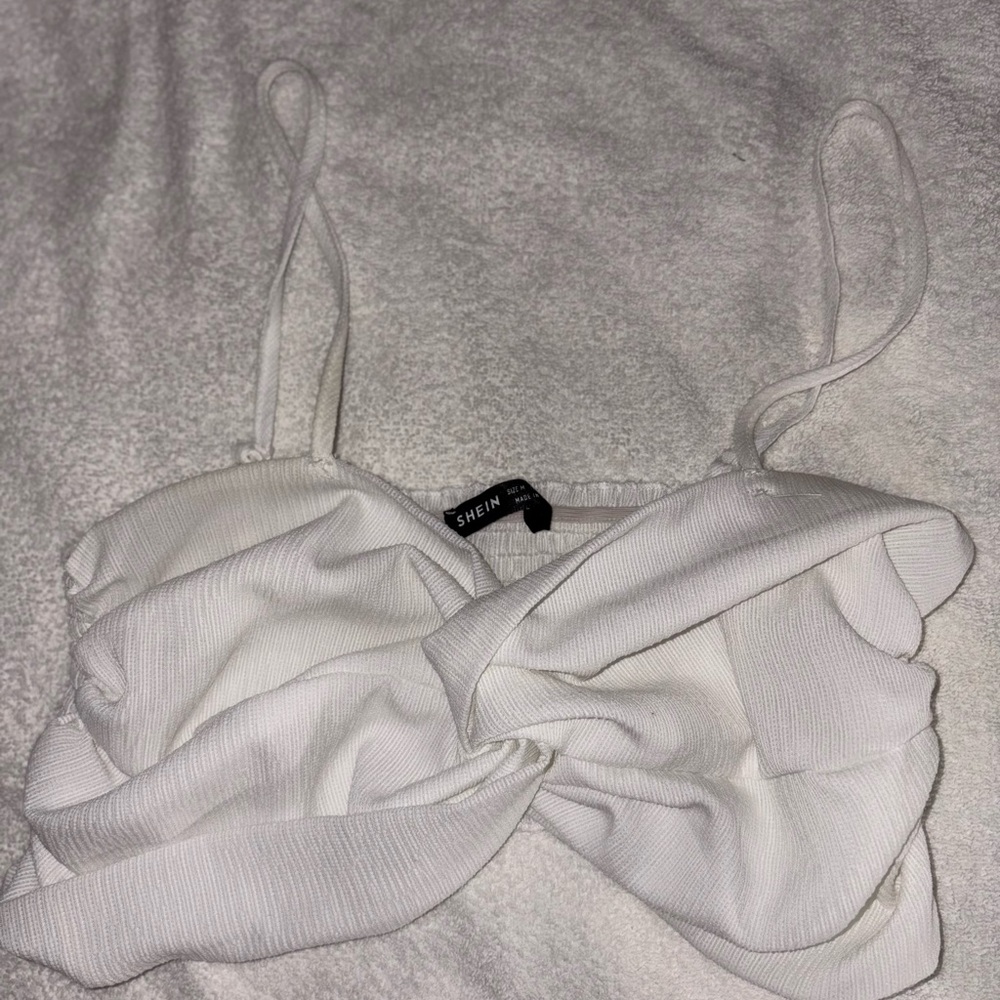 SHEIN Cream Textured Knit Top